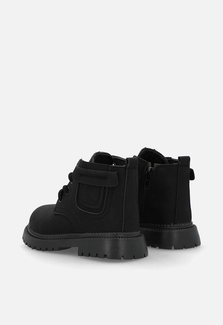 Pop Candy - Suedette lace-up boots - black