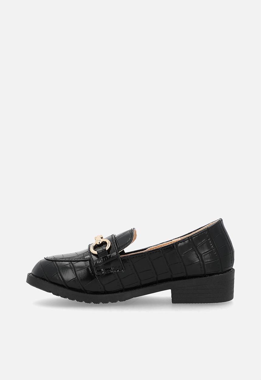 Pop Candy - Oxfords with gold link - black