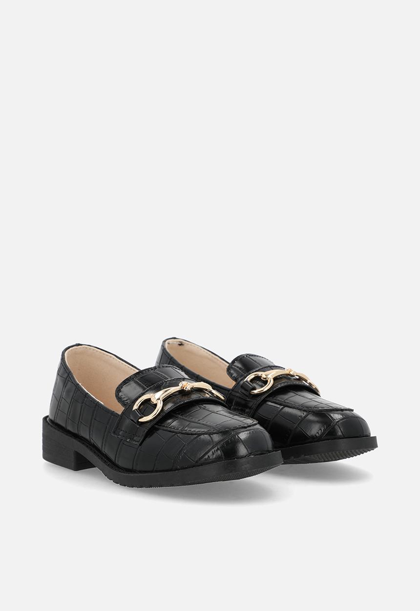 Pop Candy - Oxfords with gold link - black