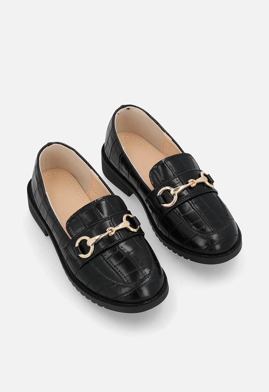 Pop Candy - Oxfords with gold link - black