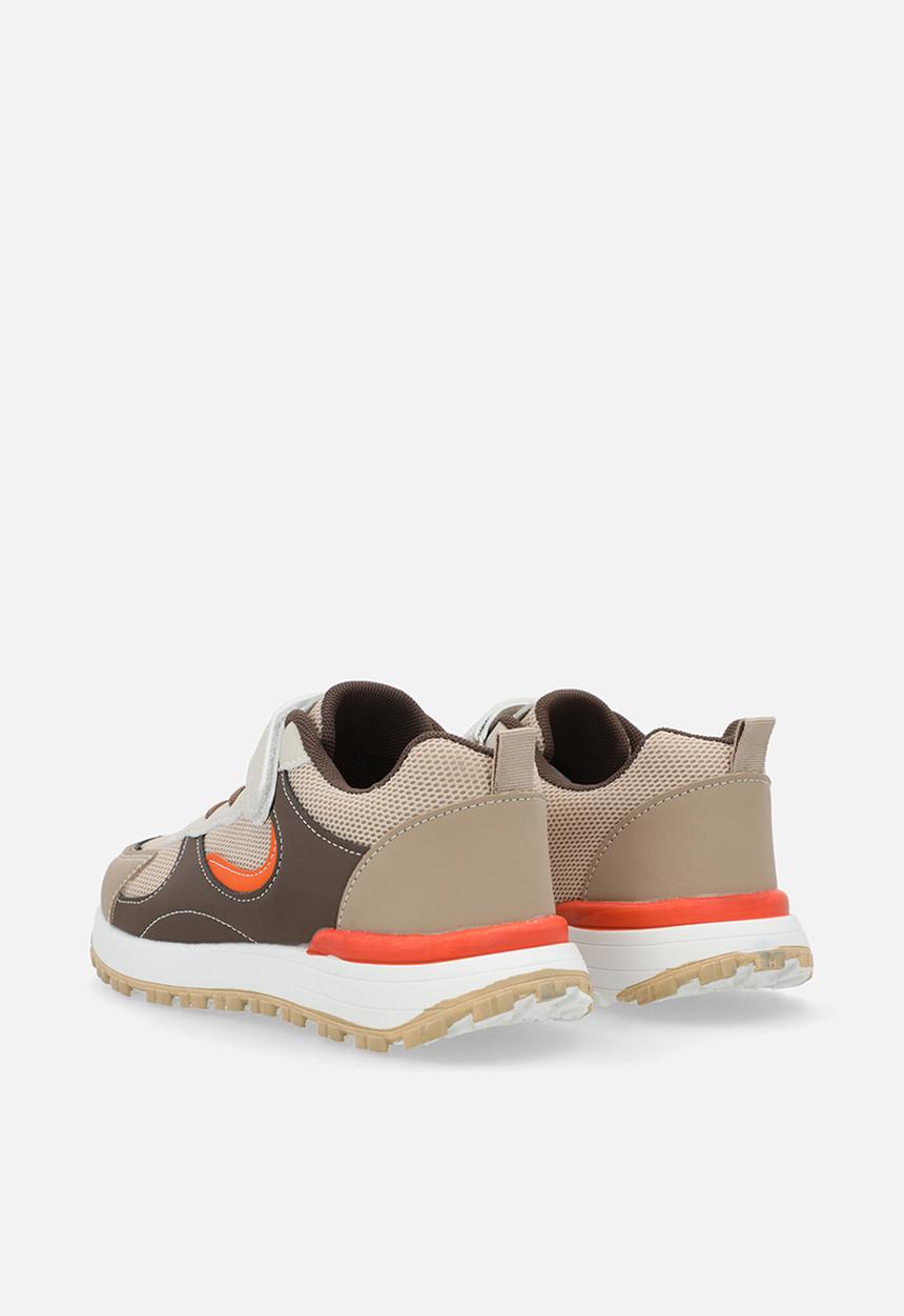 Pop Candy - Colour block sneakers with adjustable fasteners - light brown/multi