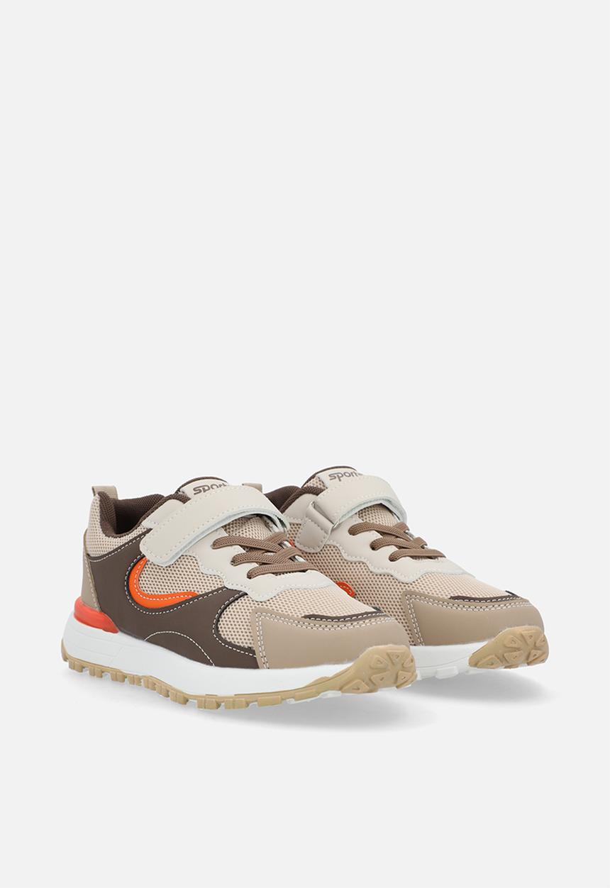 Pop Candy - Colour block sneakers with adjustable fasteners - light brown/multi