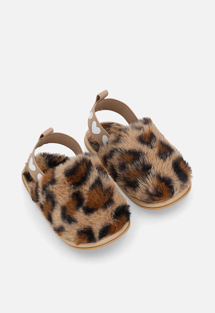 Pop Candy - Ankle strap slippers - brown/leopard print