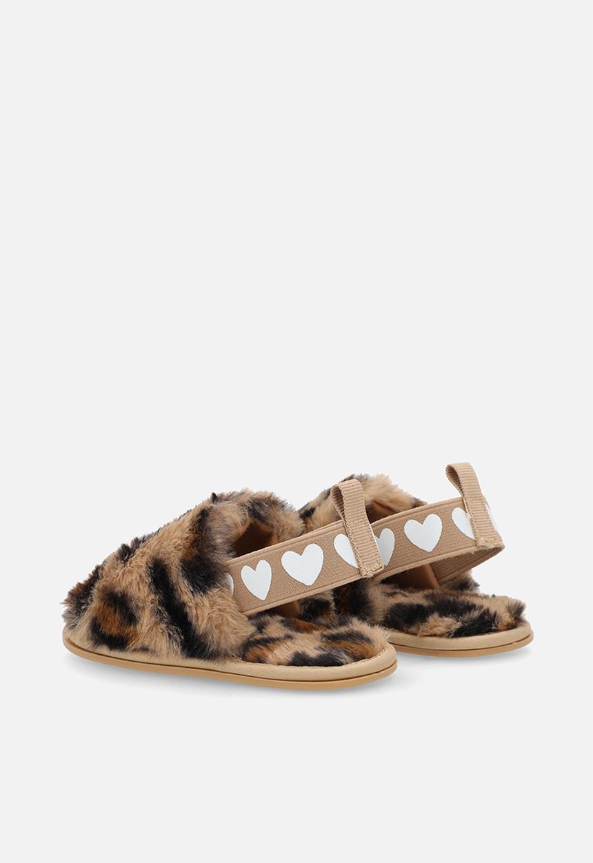 Pop Candy - Ankle strap slippers - brown/leopard print