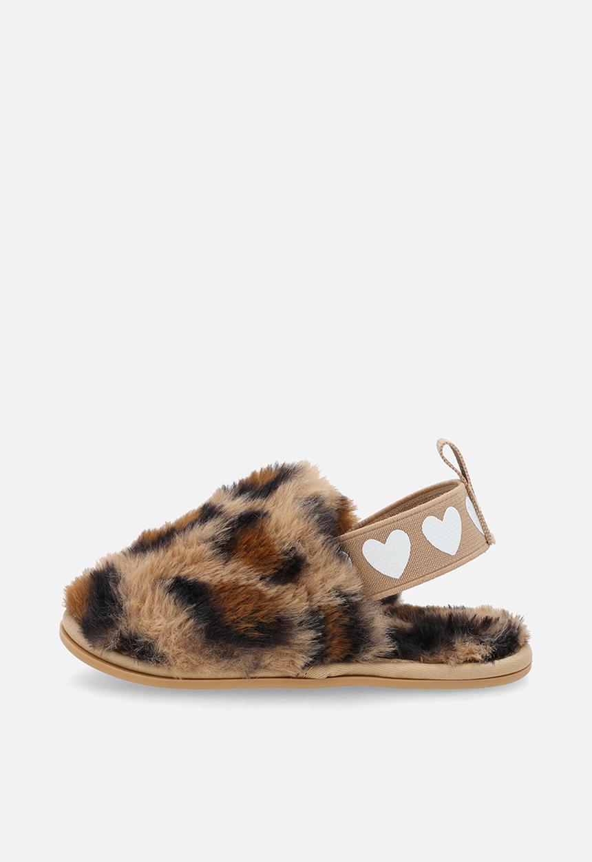 Pop Candy - Ankle strap slippers - brown/leopard print