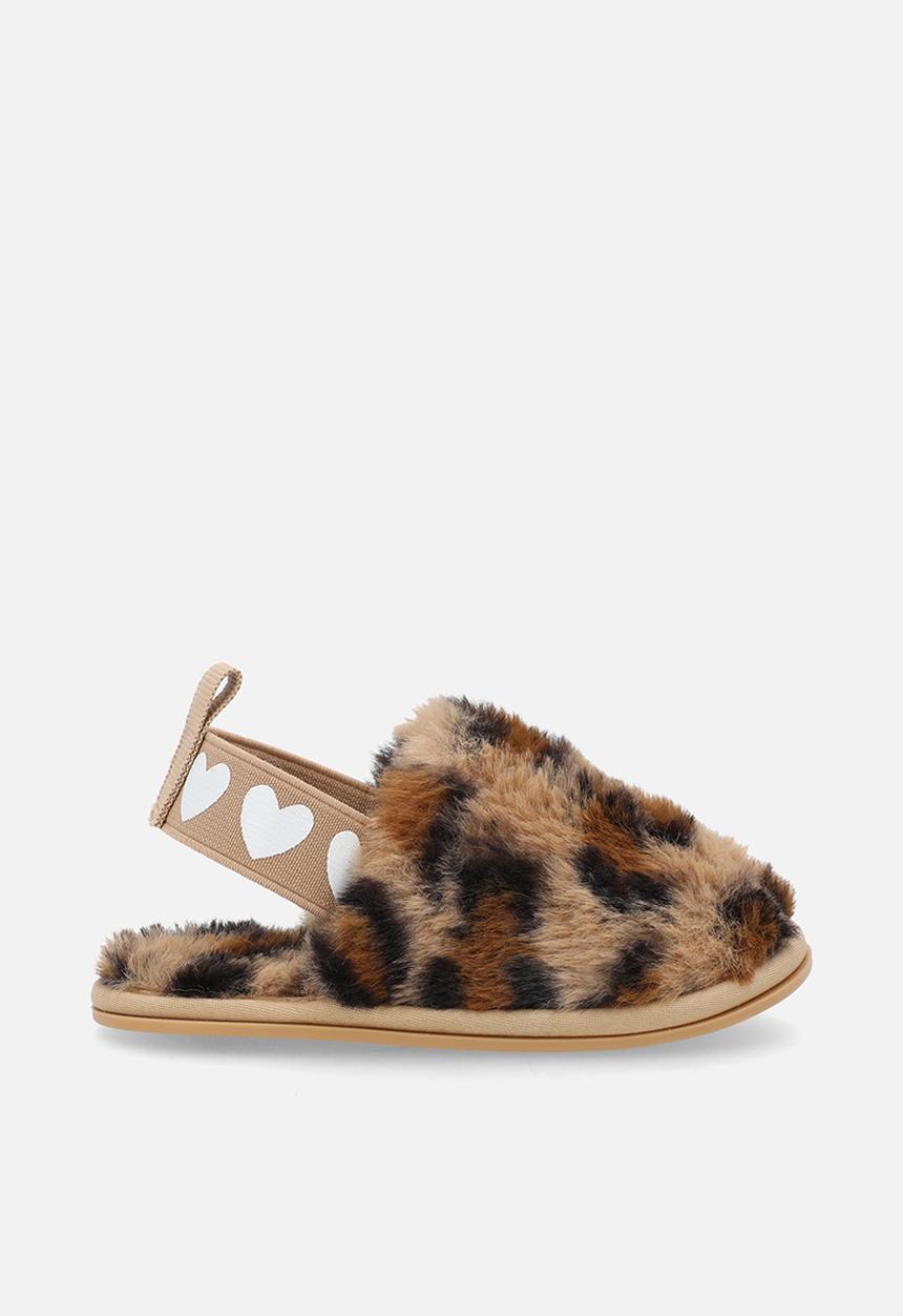 Pop Candy - Ankle strap slippers - brown/leopard print