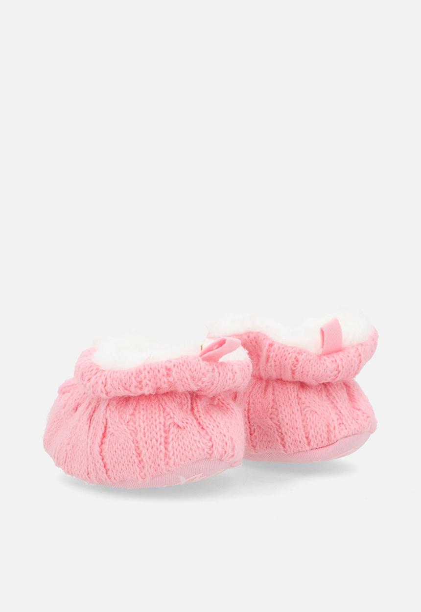 Pop Candy - Knitted baby booties - pink