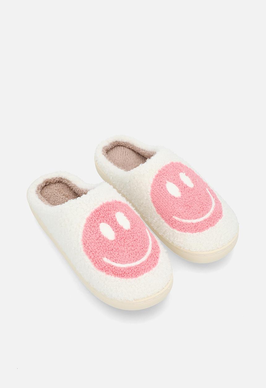 Pop Candy - Smiley face slippers - cream/pink