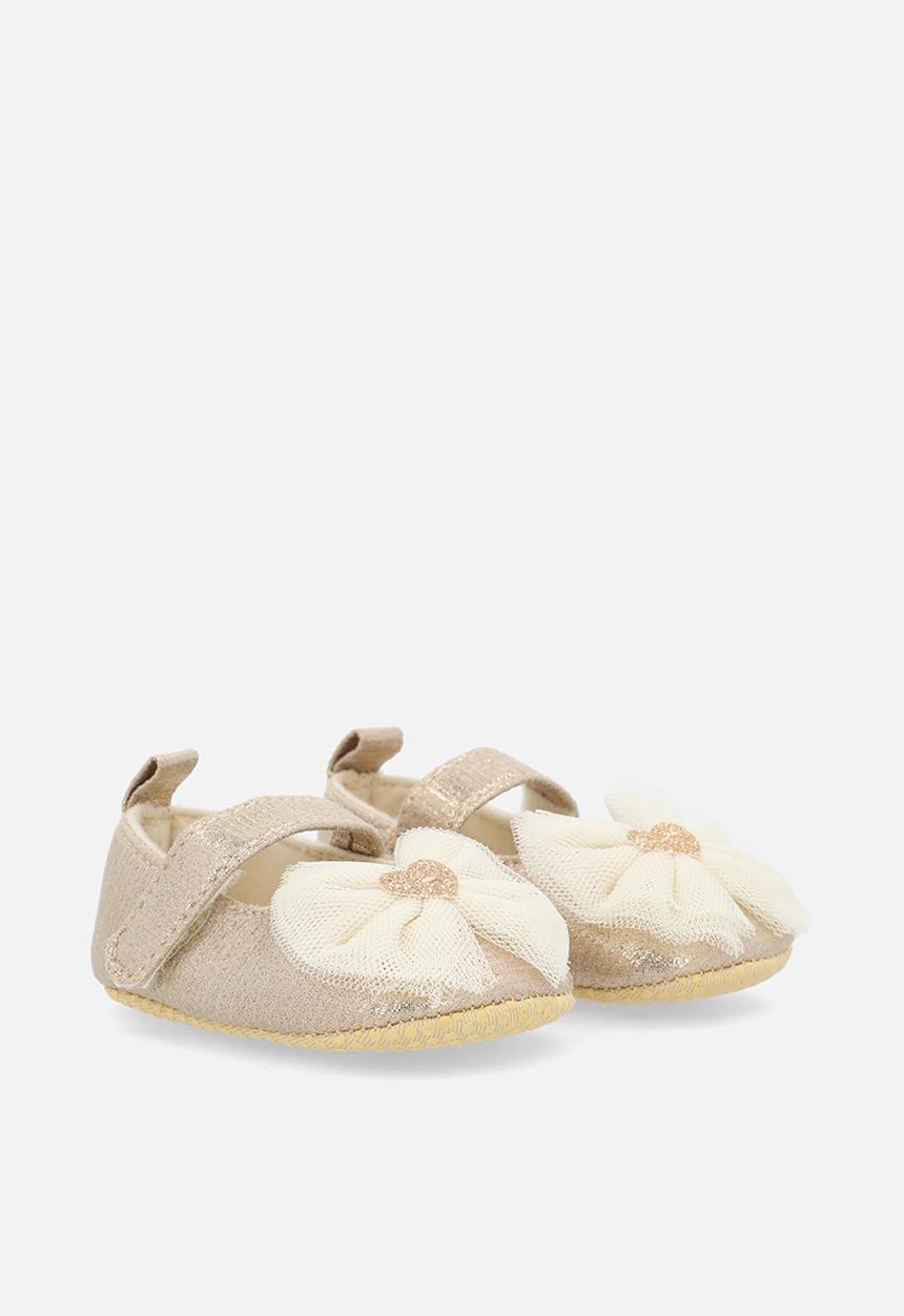 Pop Candy - Tulle bow slippers - gold shimmer