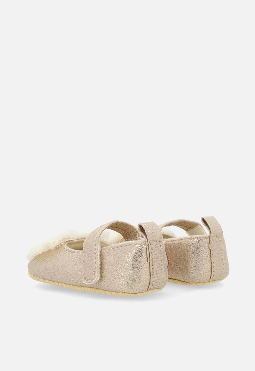 Pop Candy - Tulle bow slippers - gold shimmer
