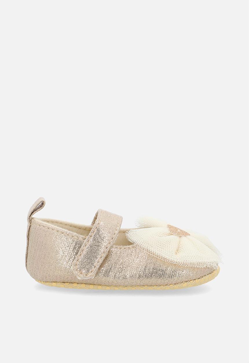Pop Candy - Tulle bow slippers - gold shimmer