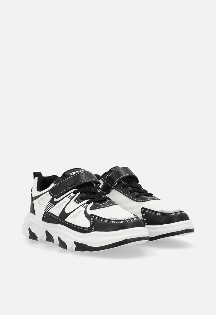 Pop Candy - Low tops with adjustable fasteners - white/black