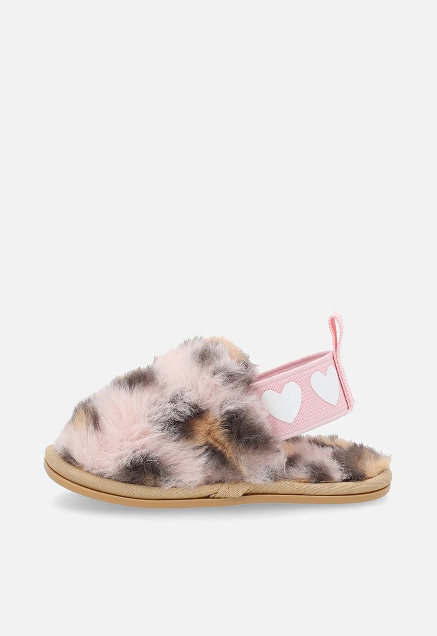 Pop Candy - Ankle strap slippers - pink leopard print