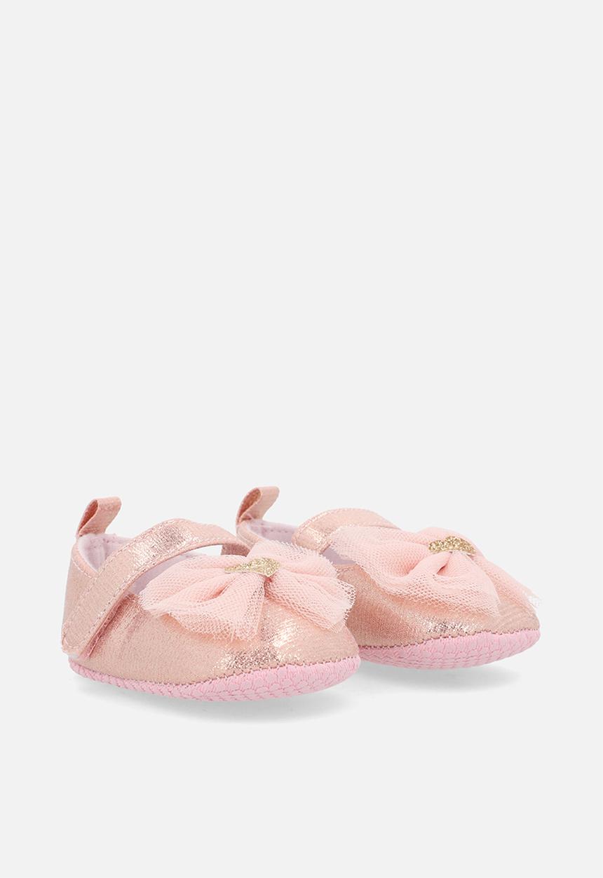 Pop Candy - Tulle bow slippers - pink shimmer