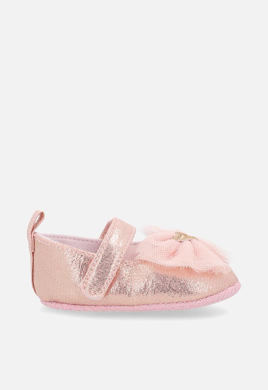 Pop Candy - Tulle bow slippers - pink shimmer