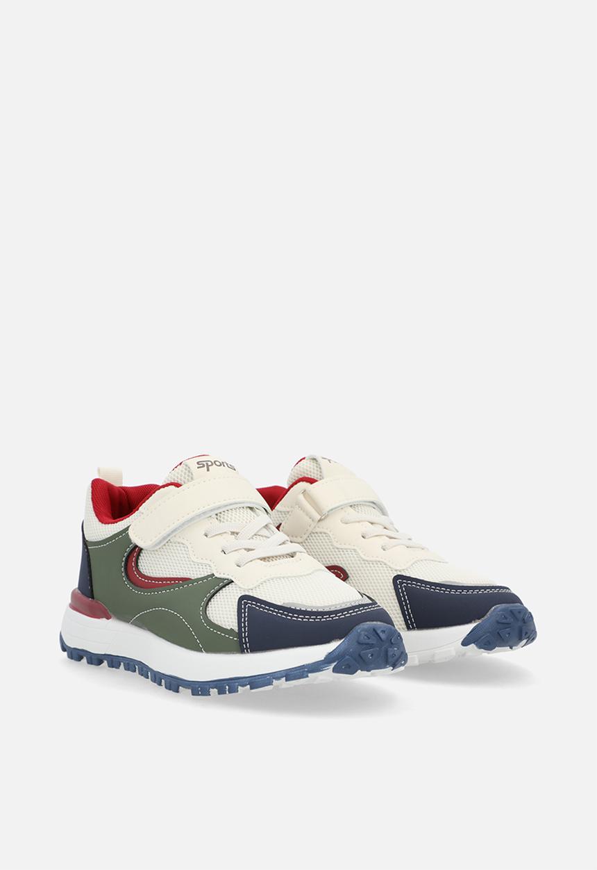 Pop Candy - Colour block sneakers with adjustable fasteners - off white/multi