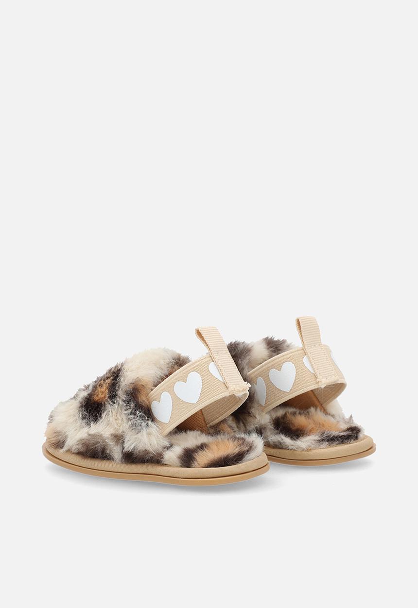 Pop Candy - Ankle strap slippers - off white/leopard print