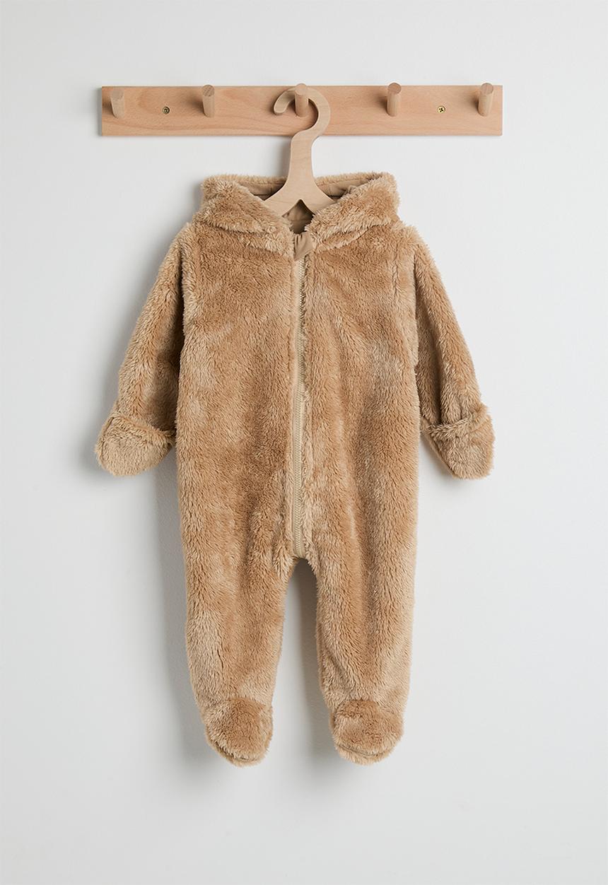 Pop Candy - Fleece bear romper - brown