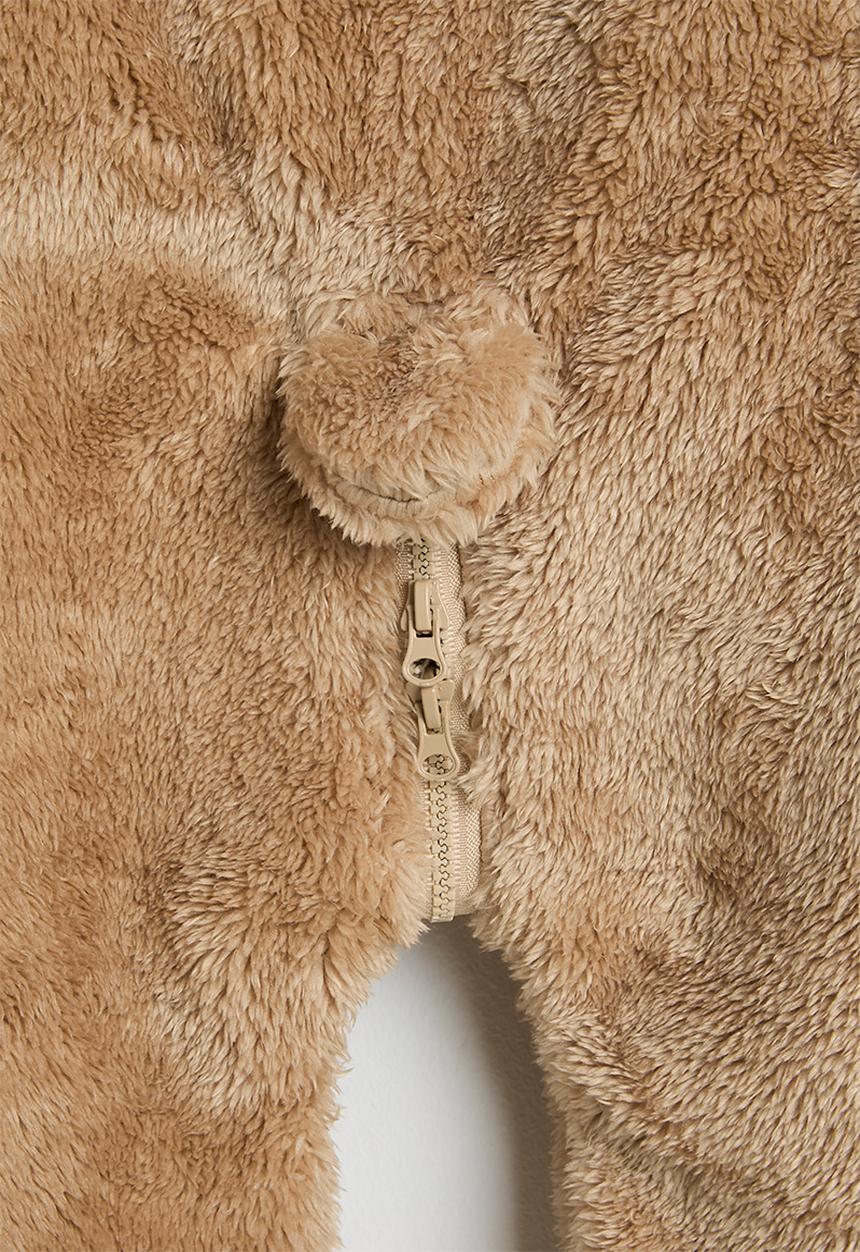 Pop Candy - Fleece bear romper - brown