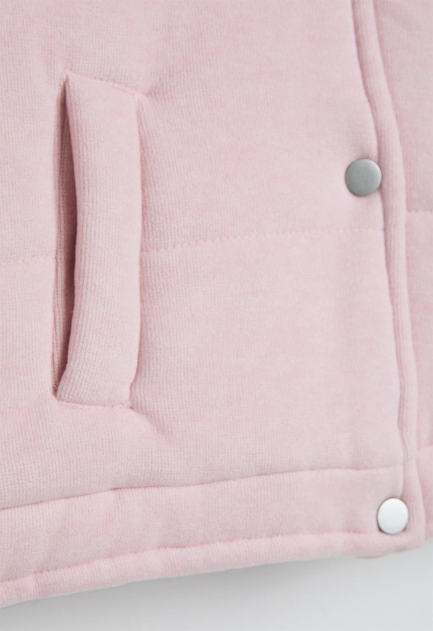 Pop Candy - Corded fabric padded vest - soft pink
