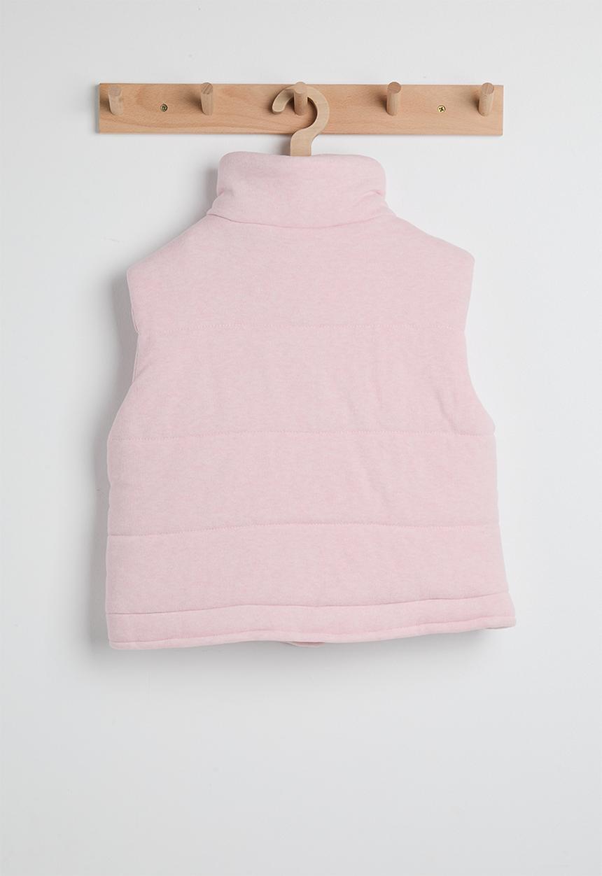 Pop Candy - Corded fabric padded vest - soft pink