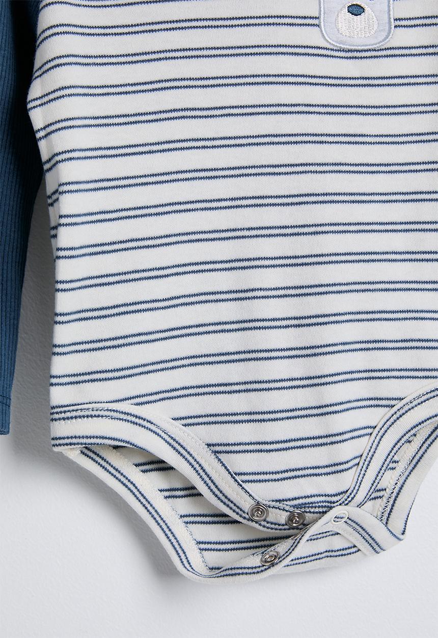 Pop Candy - Bear patch bodysuit - navy stripes/navy