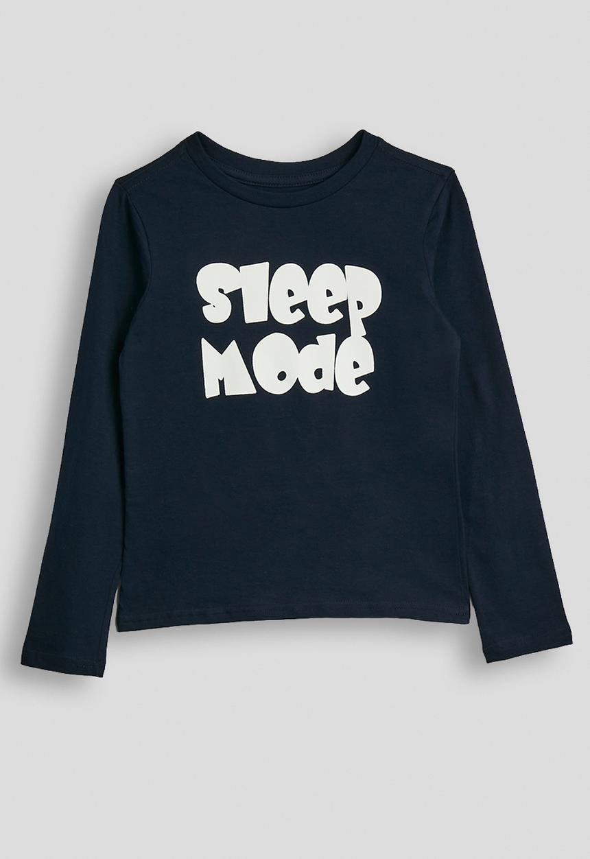 Pop Candy - Tee & flannel pants pj set - navy