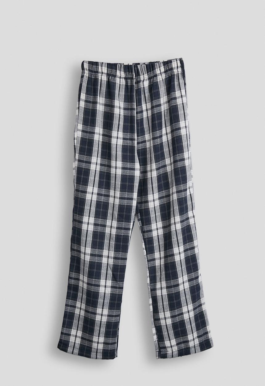 Pop Candy - Tee & flannel pants pj set - navy/check