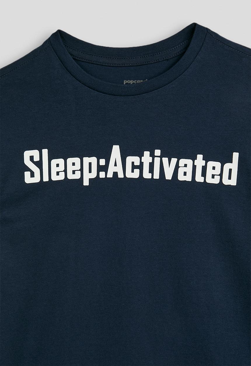 Pop Candy - Tee & flannel pants pj set - navy/check