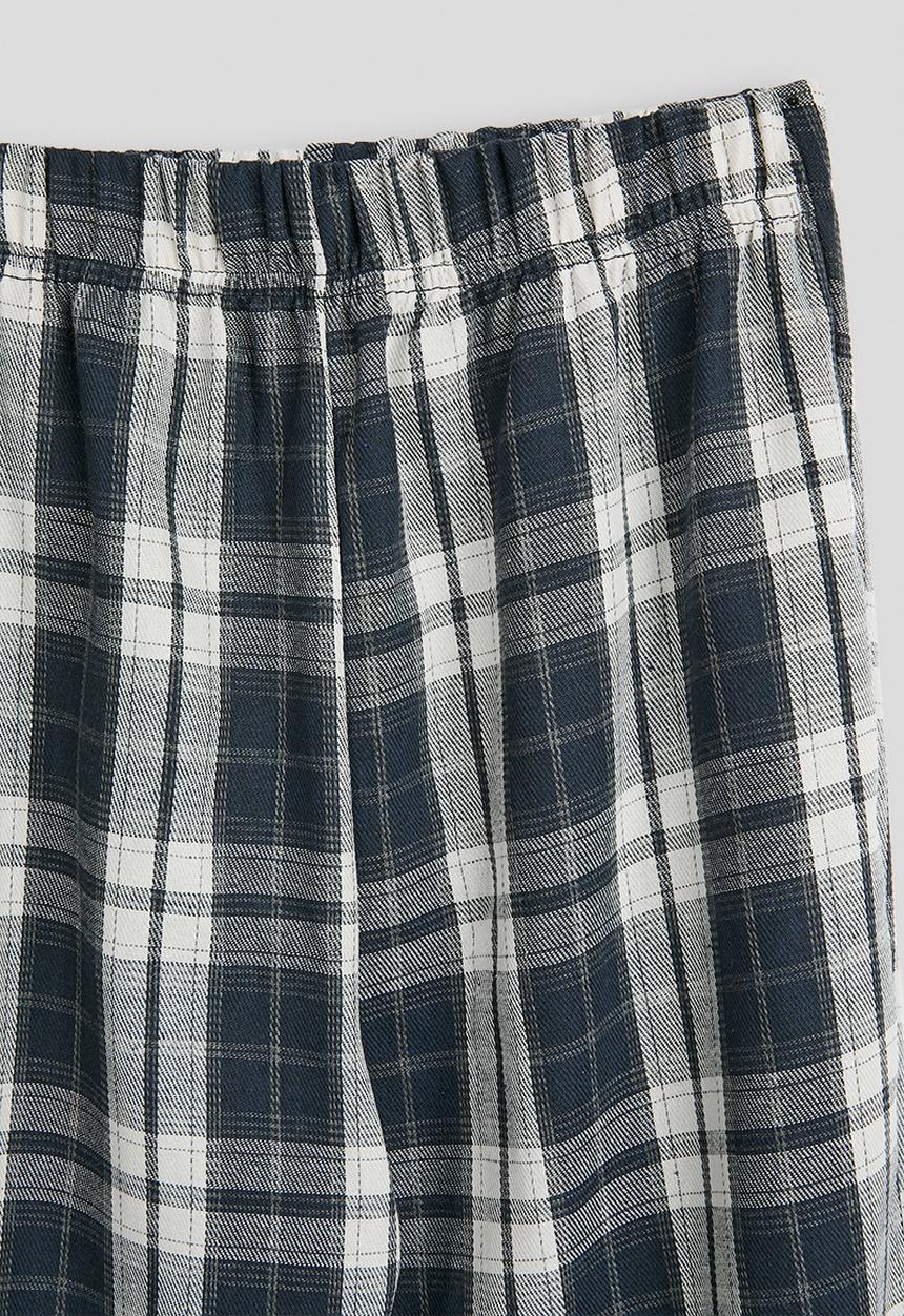 Pop Candy - Tee & flannel pants pj set - navy/check