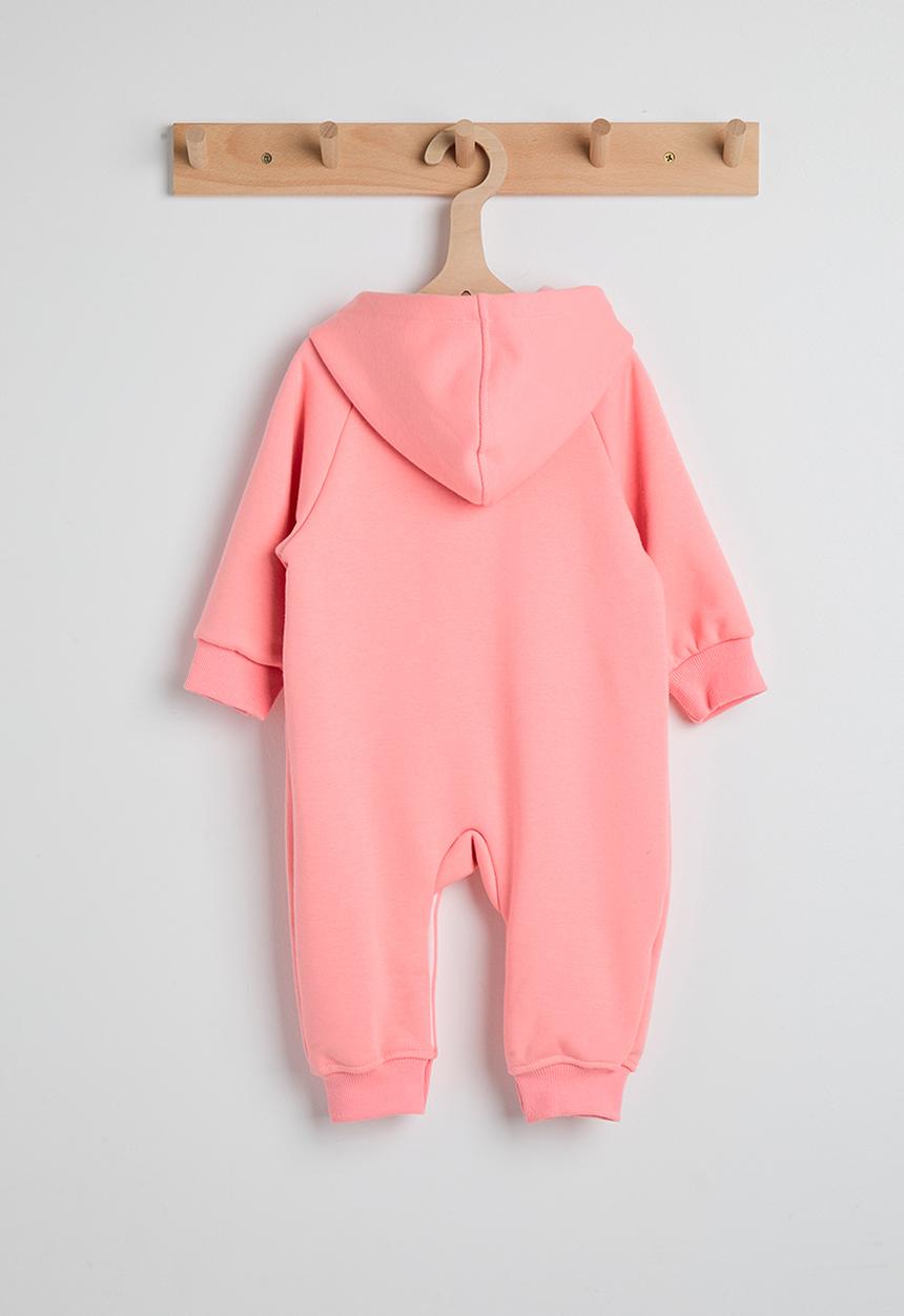 Pop Candy - Raglan sleeve romper with fleece lining - flamingo pink