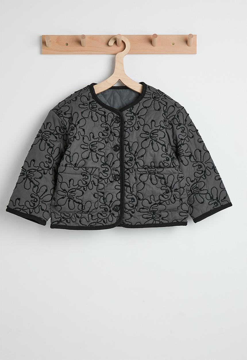 Pop Candy - Embroidered quilted jacket - dark grey