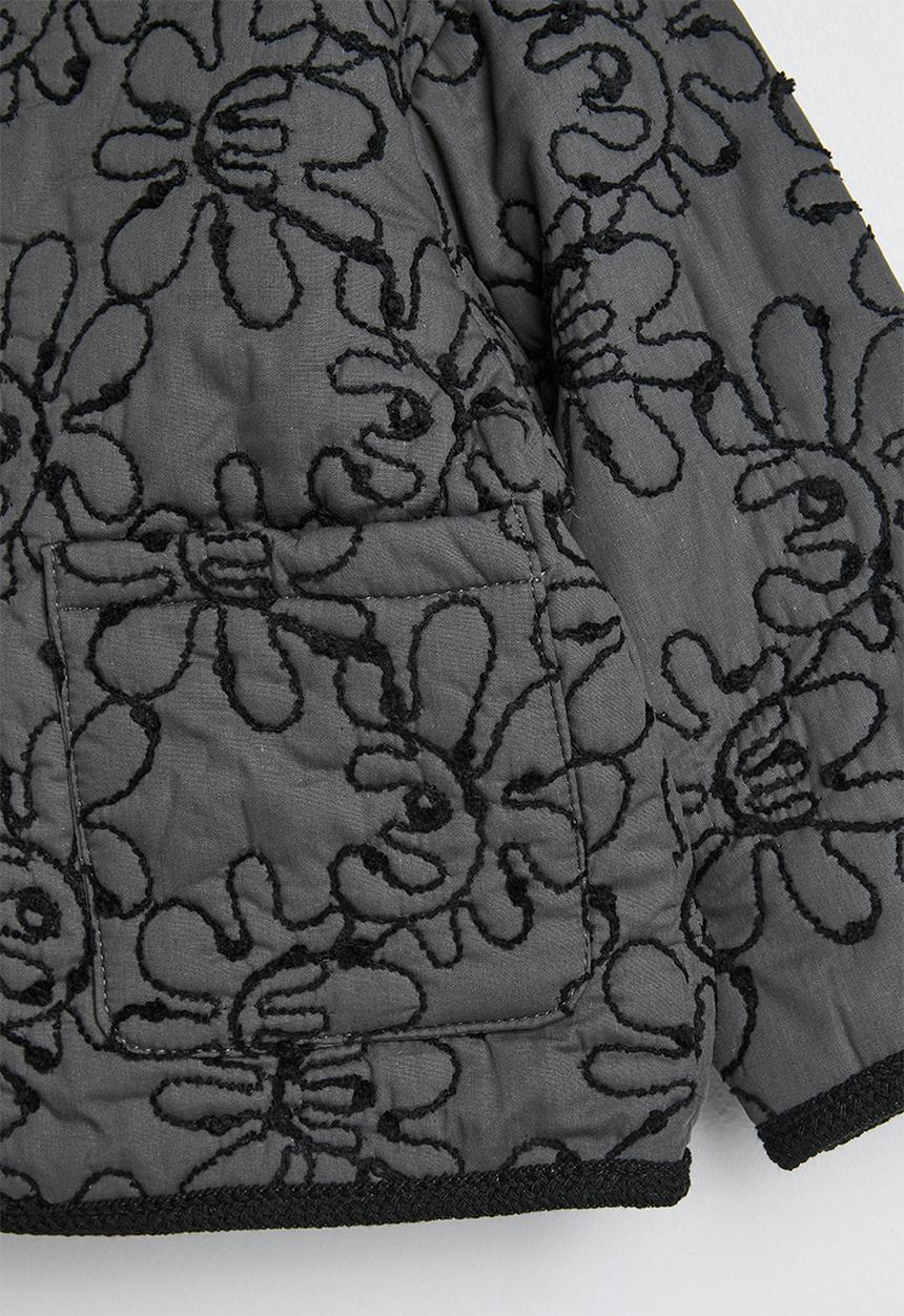Pop Candy - Embroidered quilted jacket - dark grey