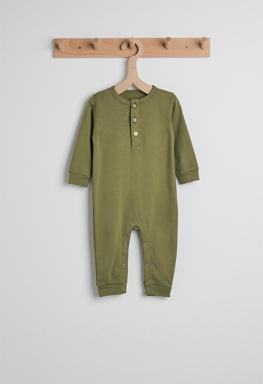 Pop Candy - Henley-style romper - army green