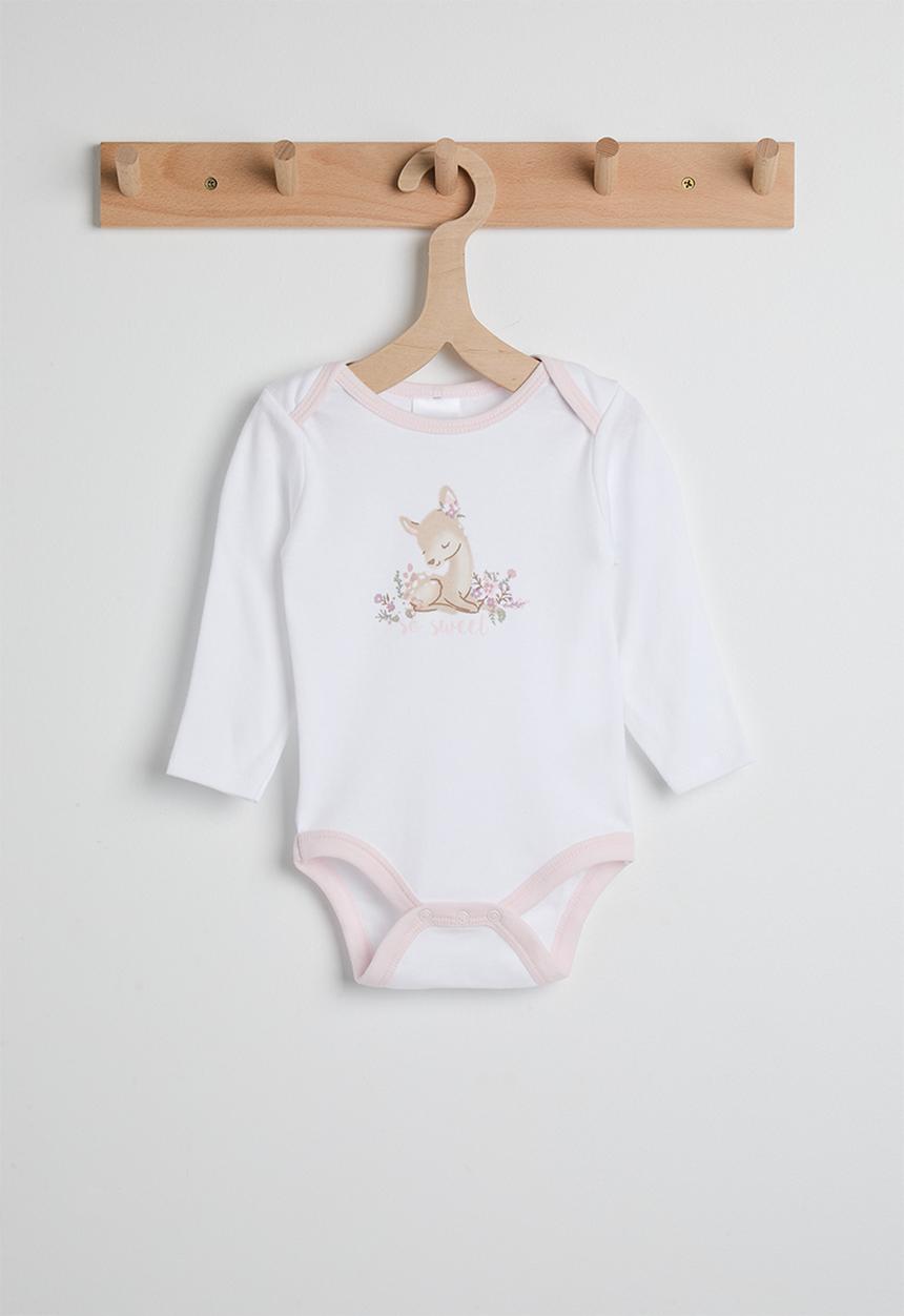 Pop Candy - Baby deer placement bodysuit - white/pink