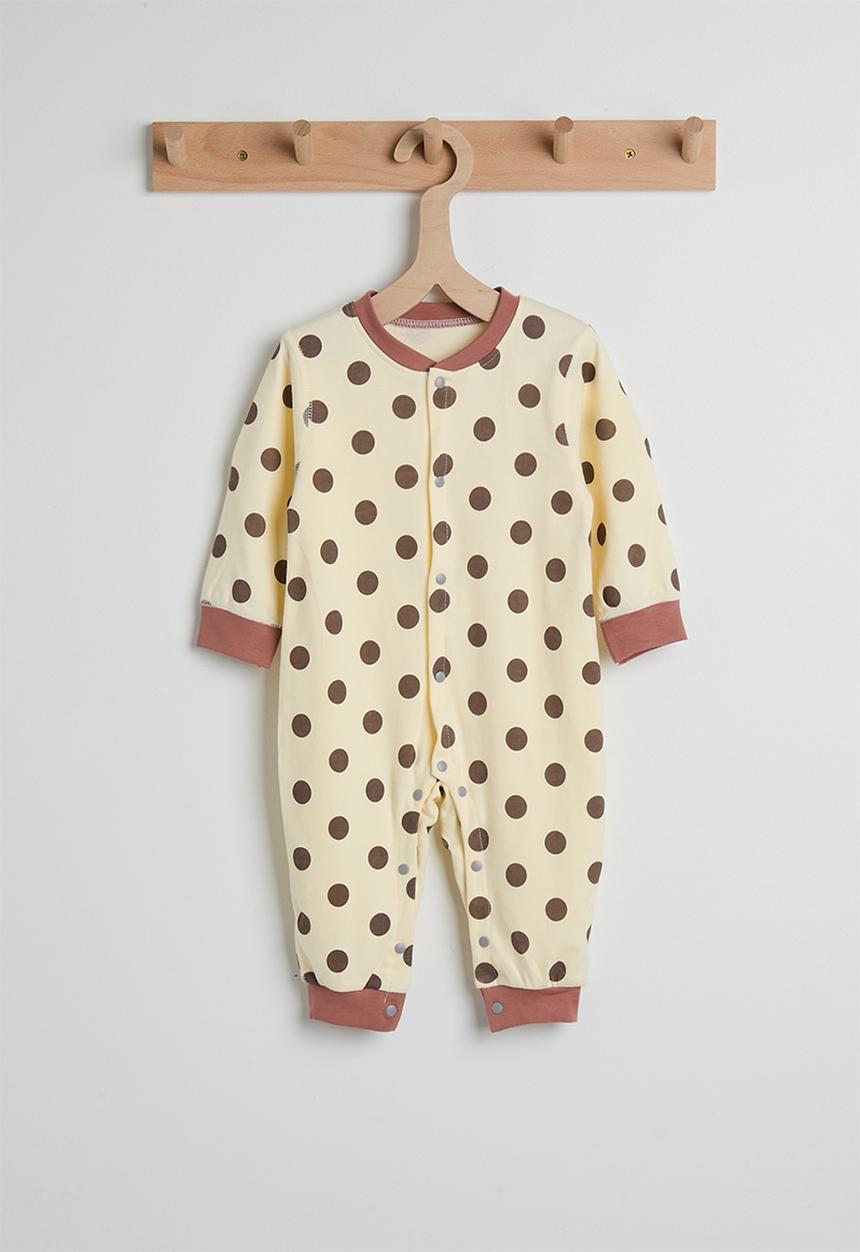 Pop Candy - Polka dot printed romper - cream/brown