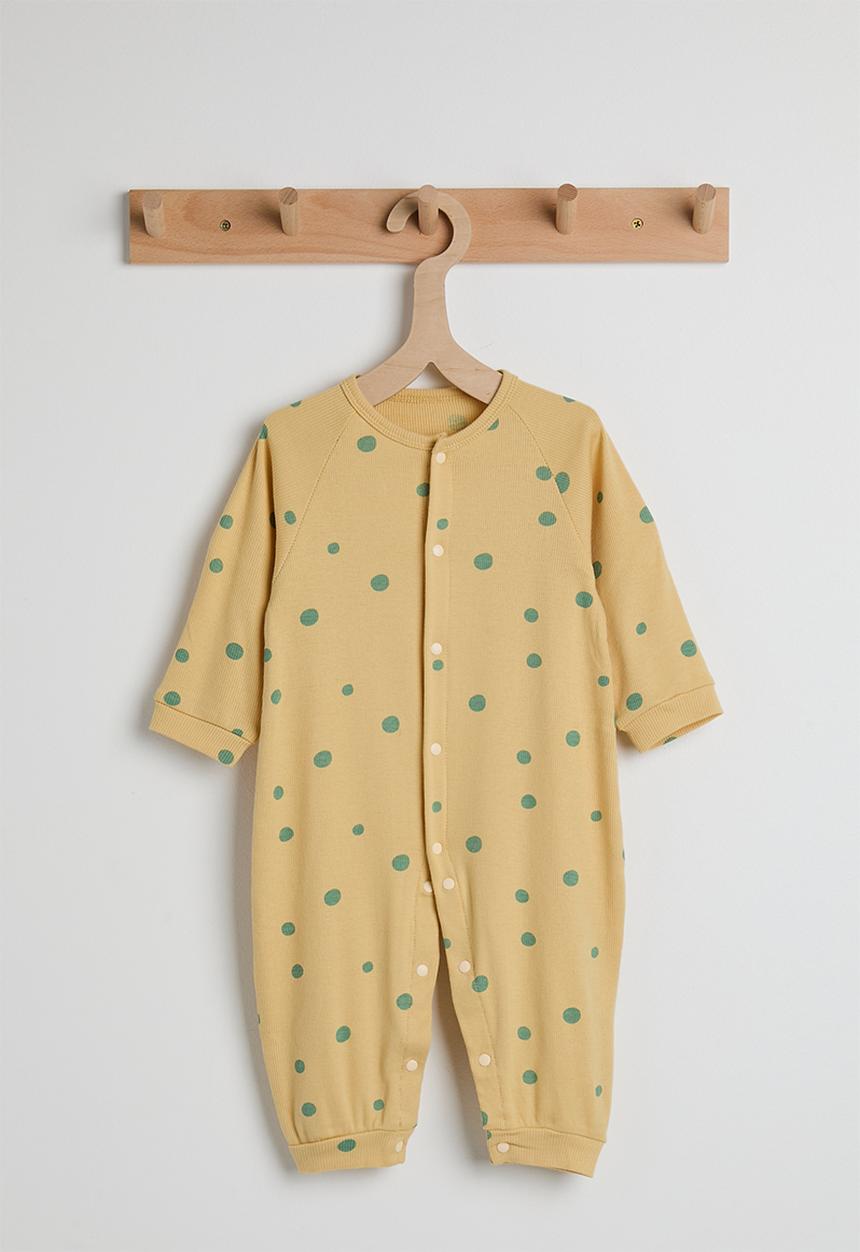 Pop Candy - Ribbed spot aop romper - naples yellow