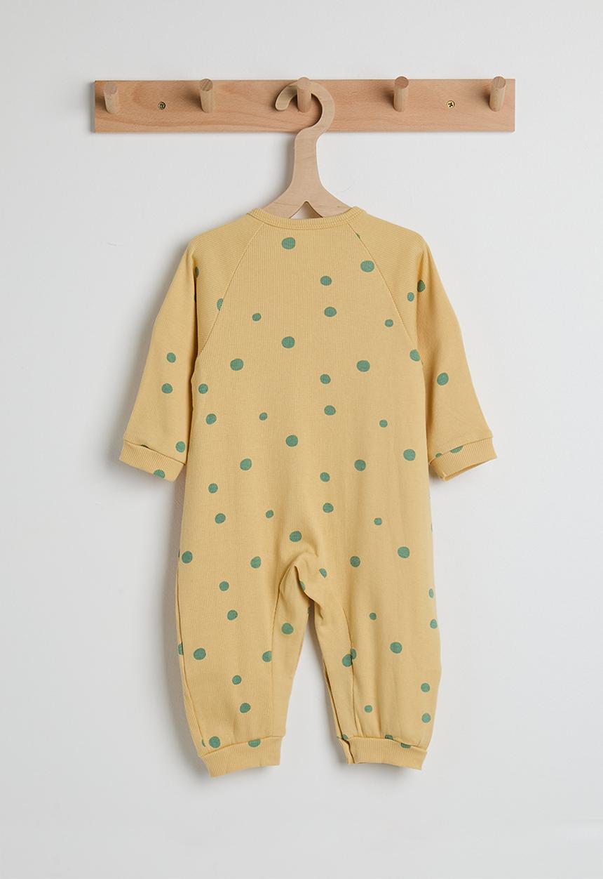 Pop Candy - Ribbed spot aop romper - naples yellow