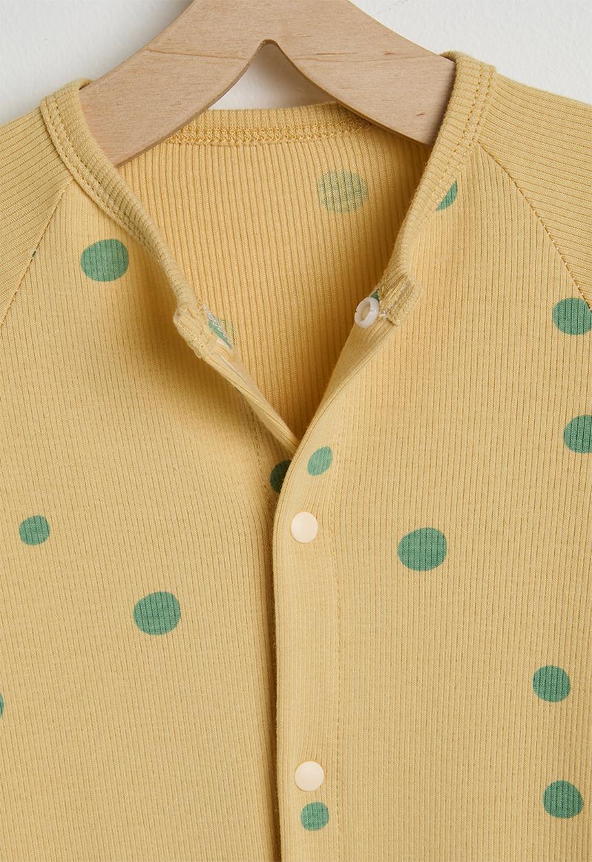 Pop Candy - Ribbed spot aop romper - naples yellow