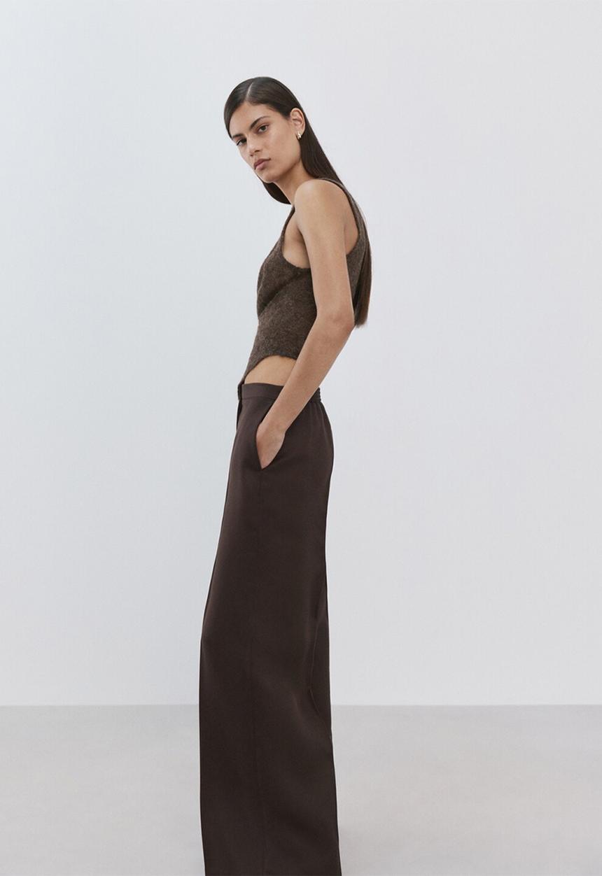 MANGO - Trousers fluid - dark brown