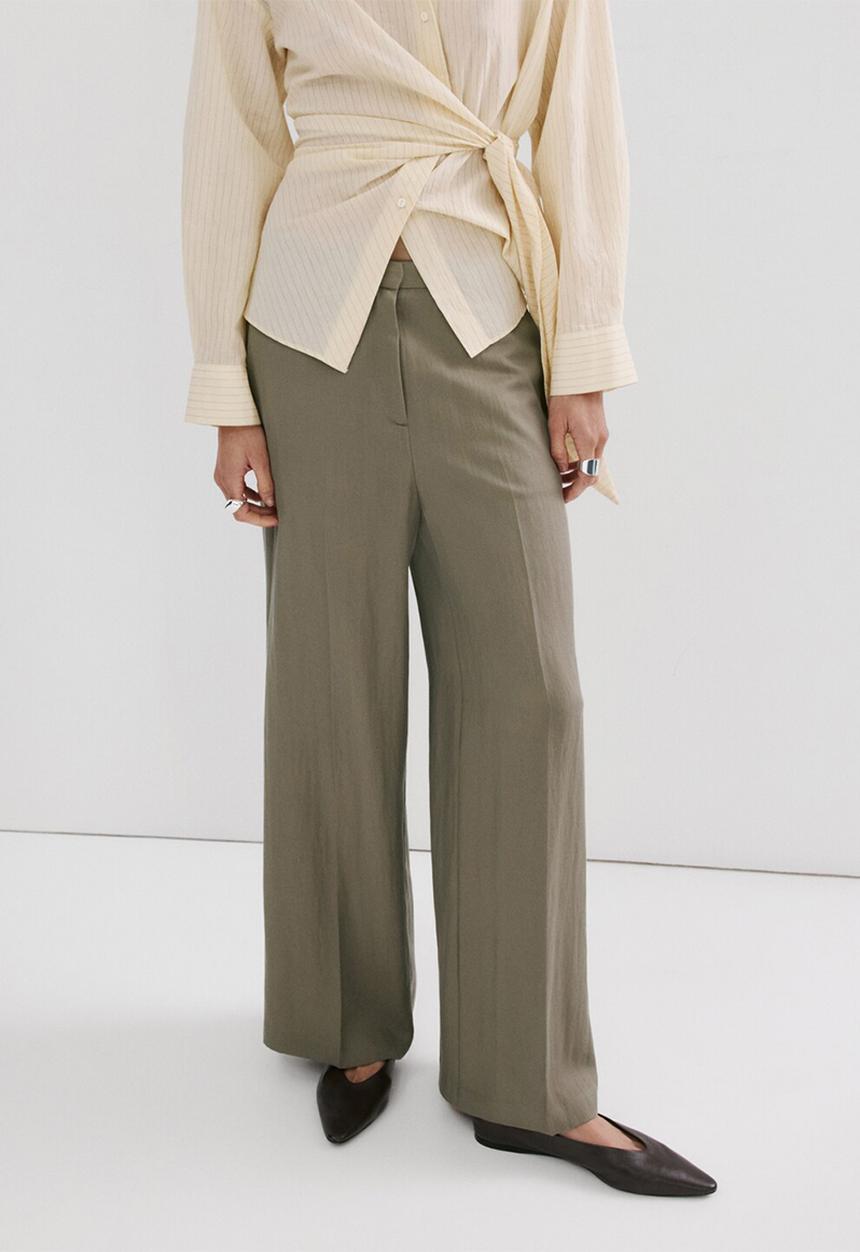 MANGO - Trousers fluid - khaki