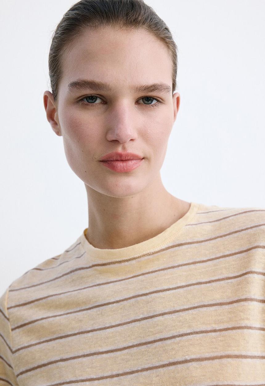 MANGO - T-shirt lina - yellow