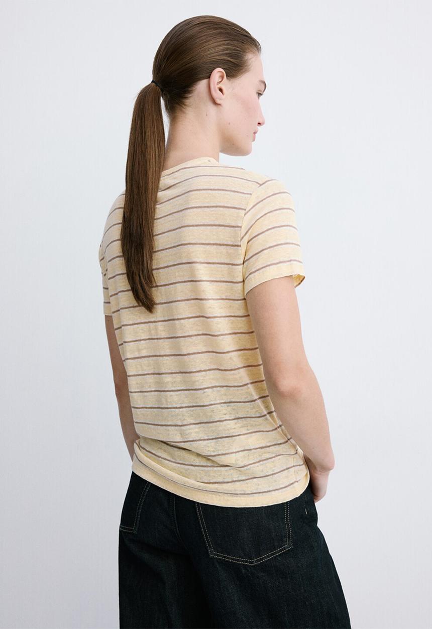 MANGO - T-shirt lina - yellow