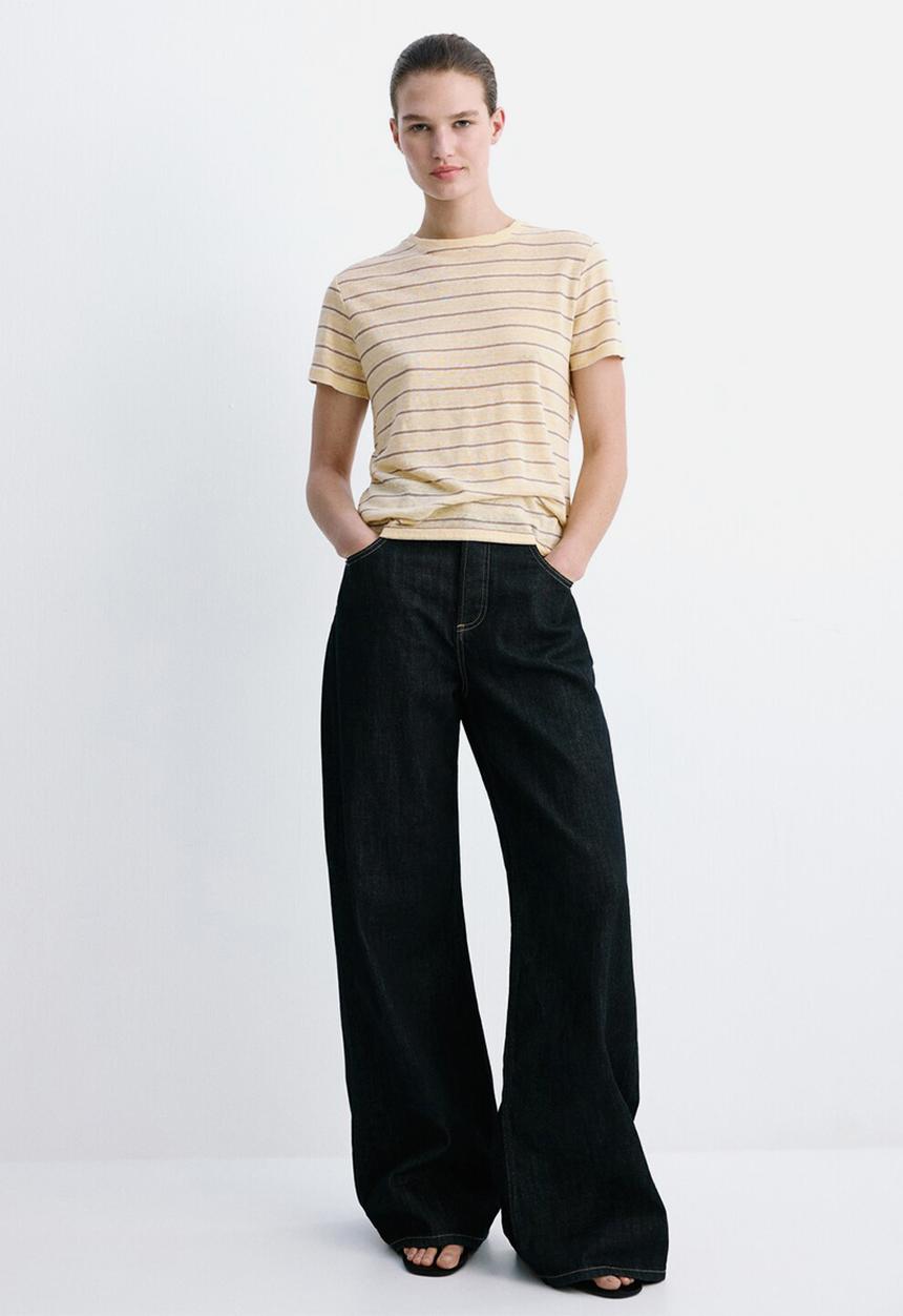 MANGO - T-shirt lina - yellow