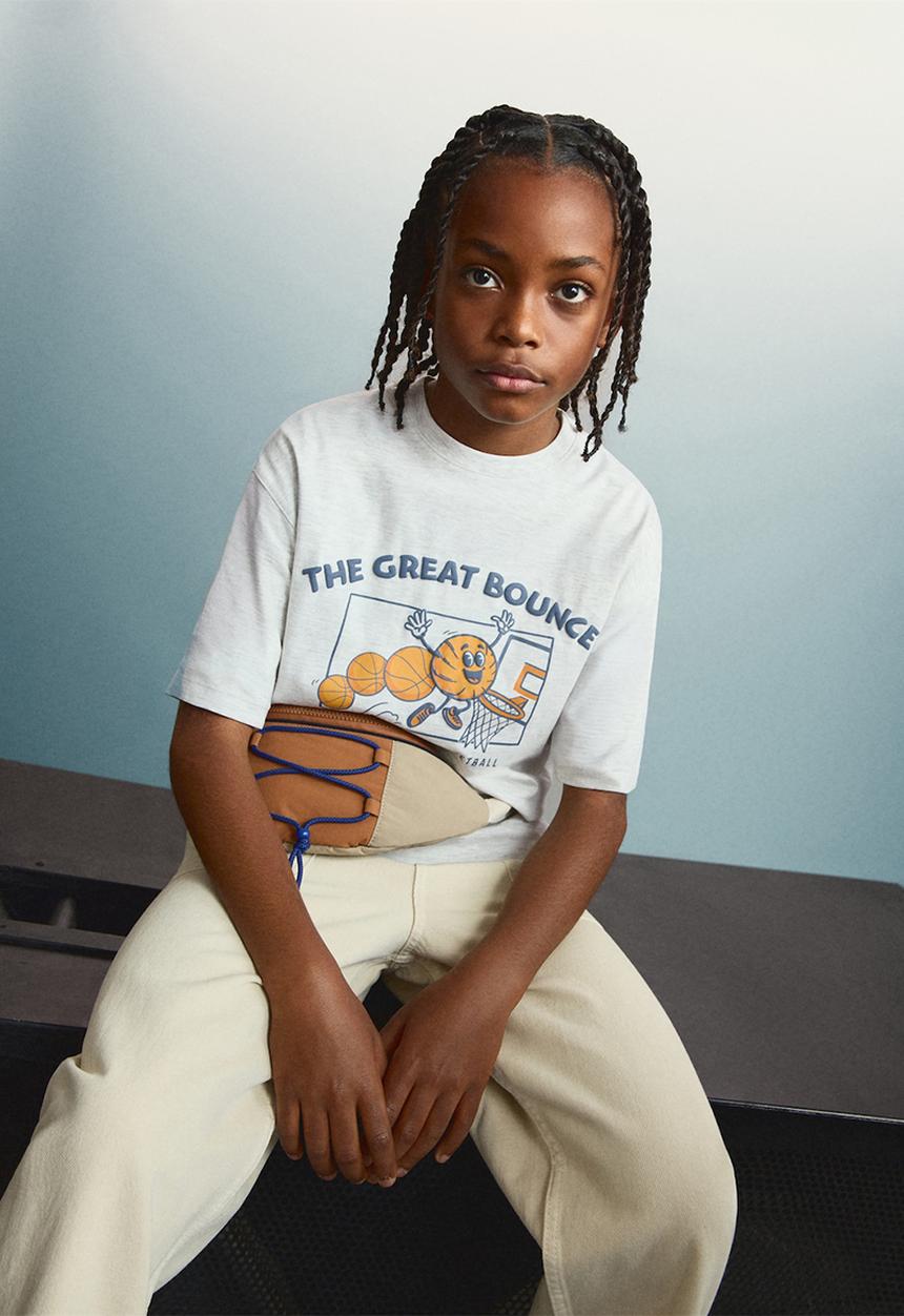 MANGO - T-Shirt FUNPLUS - Light Heather Grey