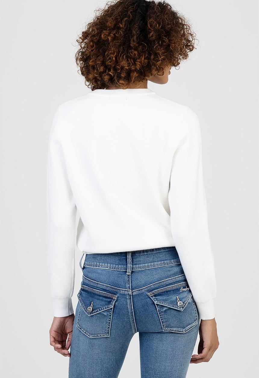 SISSY BOY - Fine By Me Knit Jersey With Bling And Pearl Branding - Off White