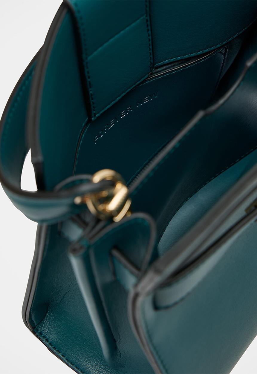Forever New - Serin small lock top handle bag in crystal teal