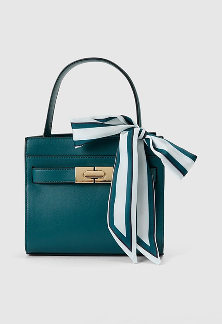 Forever New - Serin small lock top handle bag in crystal teal