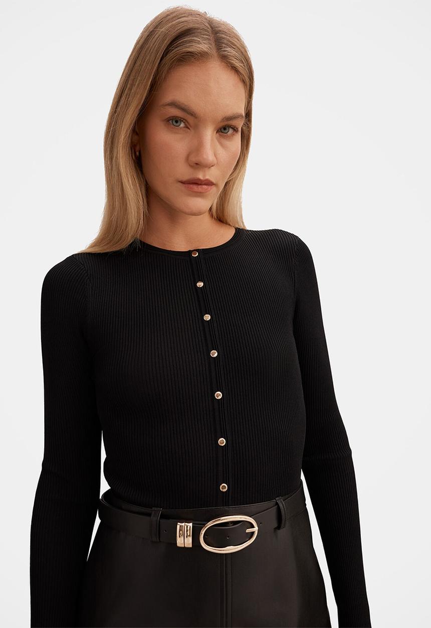 Forever New - Palmer Pu Mixed Mini Dress in Black