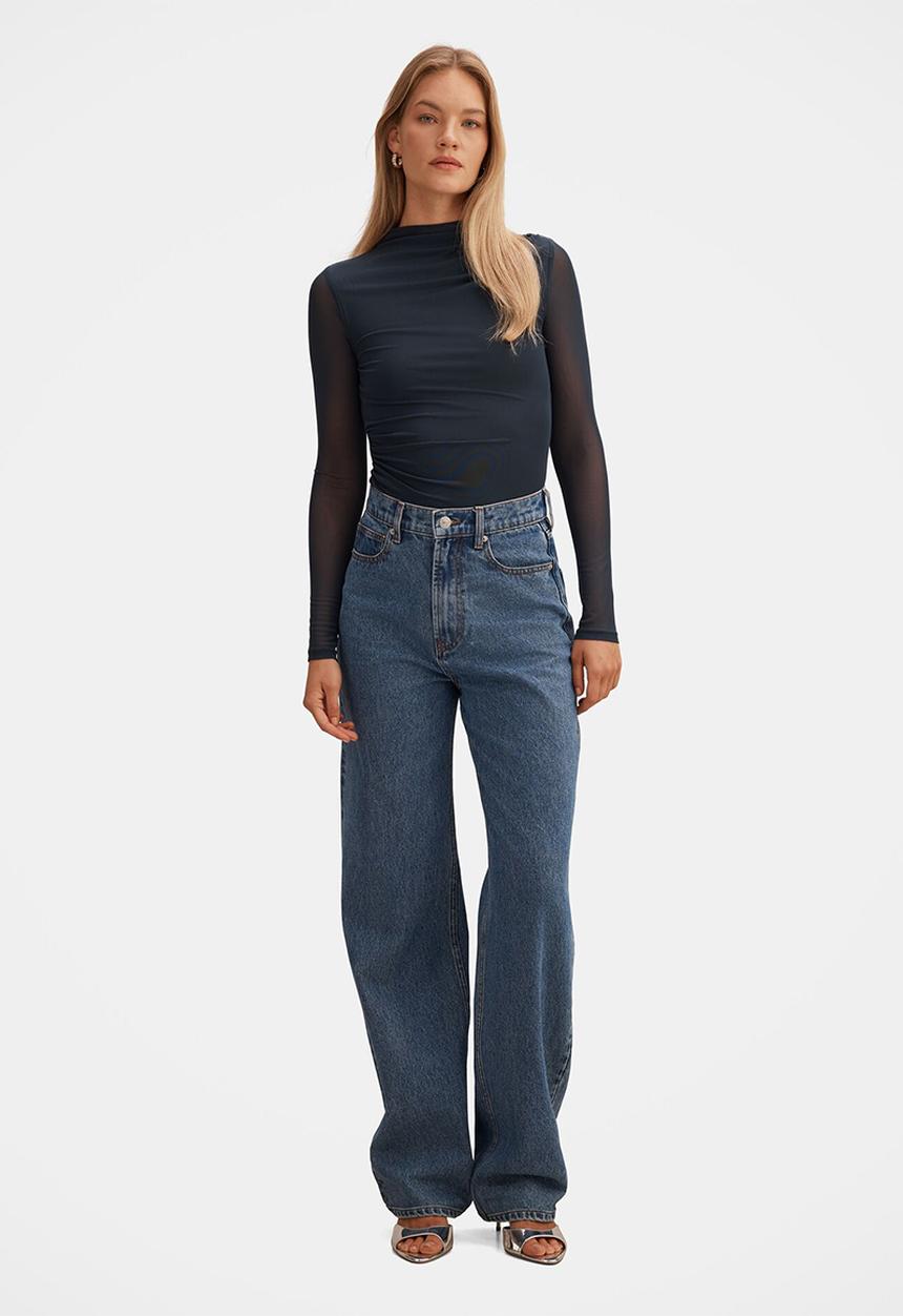 Forever New - Charlotte High Neck Long Sleeve Top in Night Sky